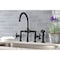 Kingston Brass KS2330NX Industrial Style Bridge Kitchen Faucet with Brass Sprayer, Matte Black KS2330NX - alternate 2